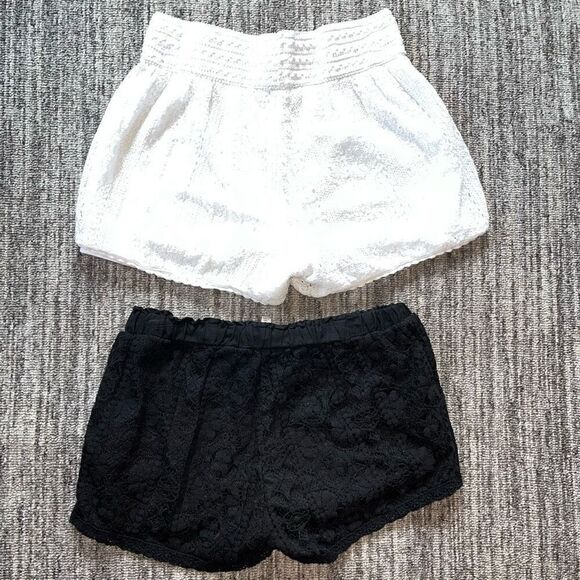 Maurice’s Rewind Women’s Size Small Set of 2 Lace Overlay Shorts Black White - Picture 6 of 9